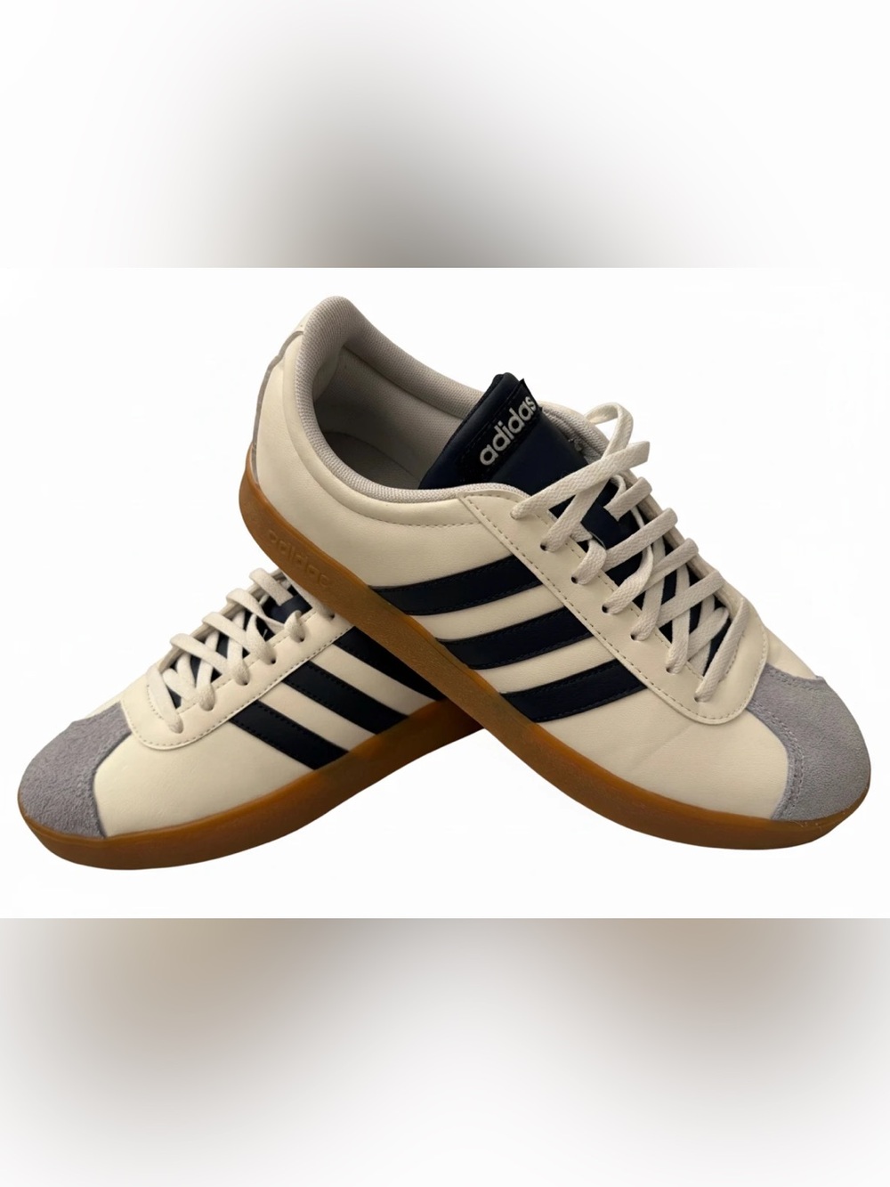 adidas Women’s VL Court Base Sneakers with Gum Sole in White. Size 9.5 - Picture 2 of 7